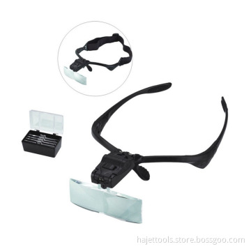 Hot Sale Magnifier with LED Light Magnifying Glass with uv Light Headband Magnifier